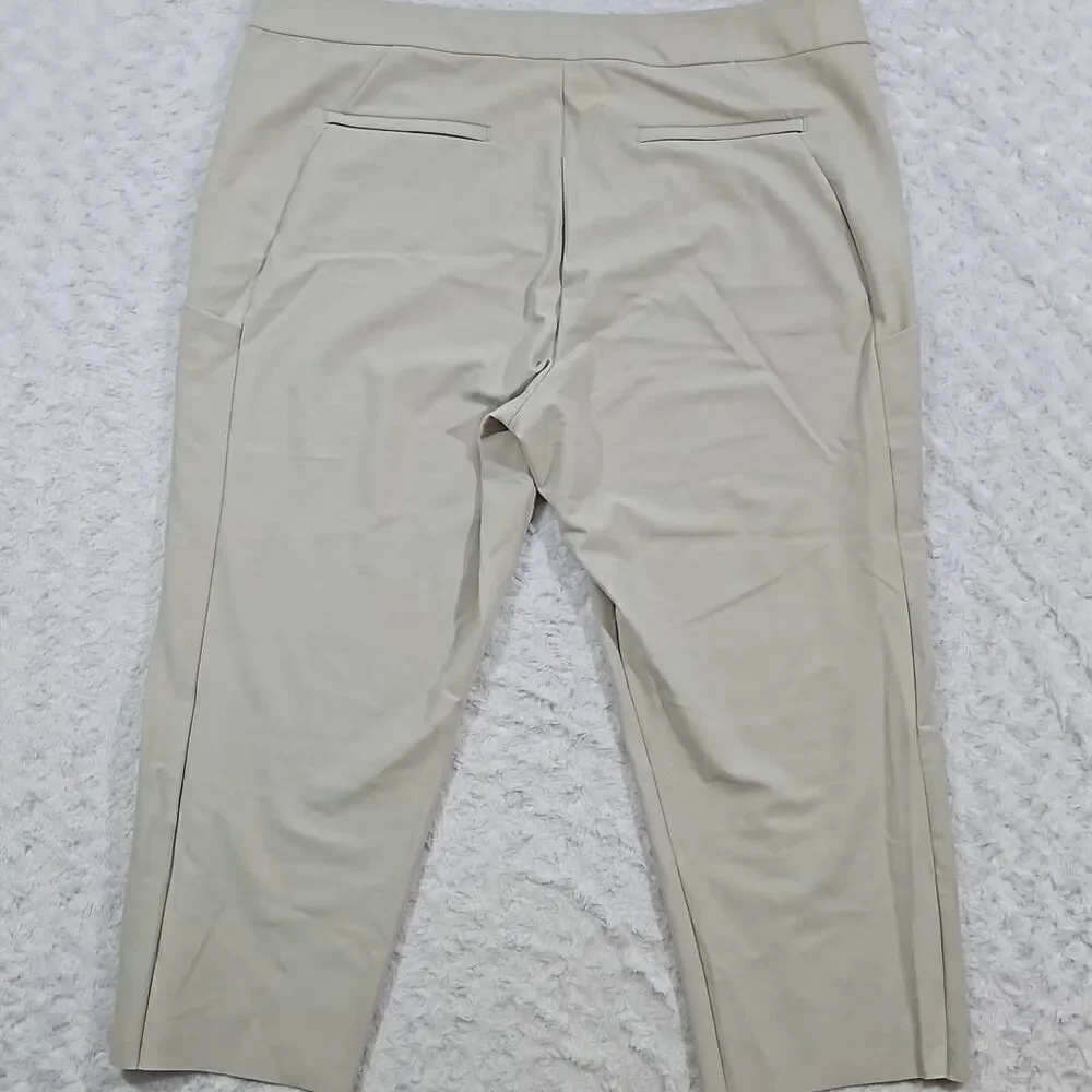 Athleta Stellar Straight Crop Pant Womens Size 24 Cream Khaki Casual Dressy Pant